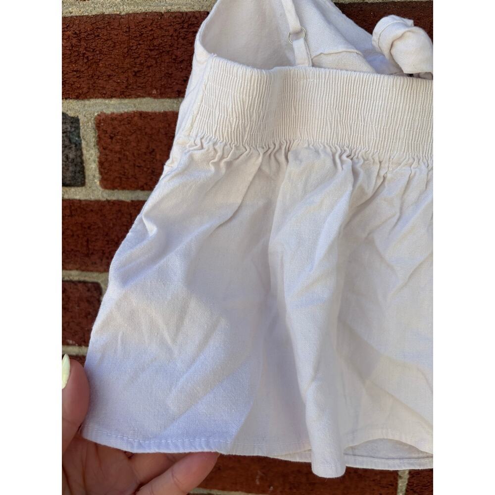Y2K White Tie Front Cami Top One Size Coquette Minimal Summer Crop Tank - Picture 7 of 8